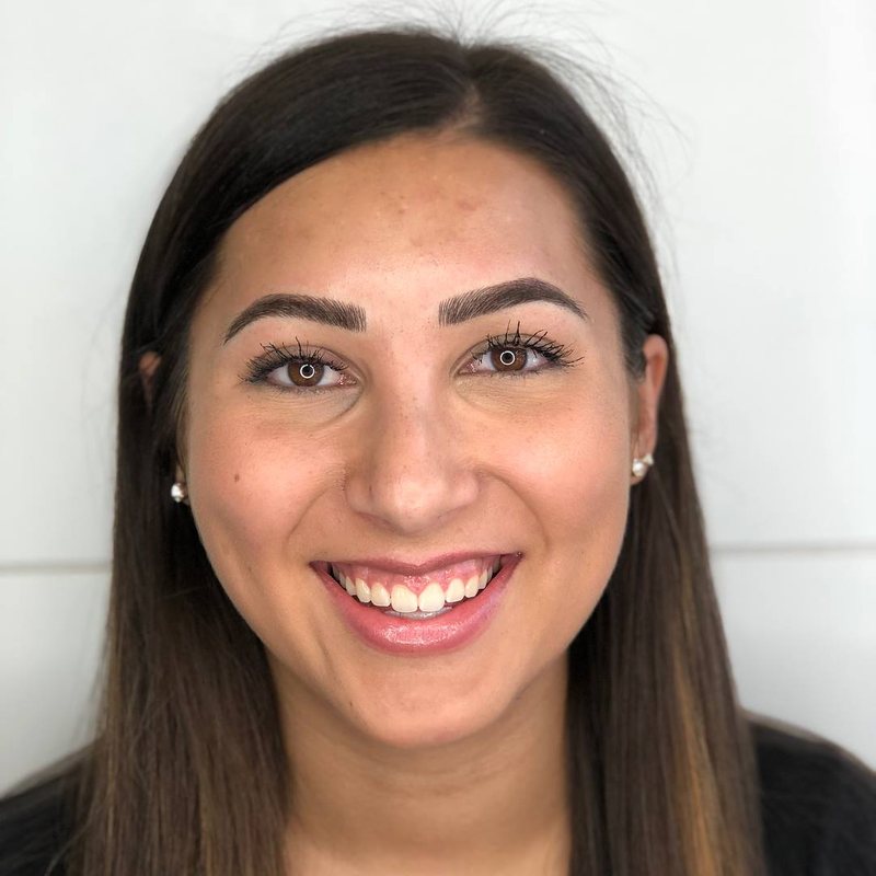 Client with finished brows