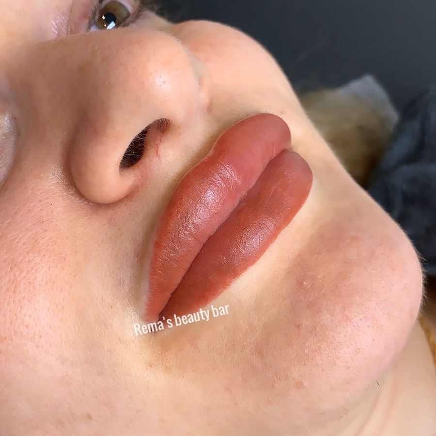 Before and after lip blush